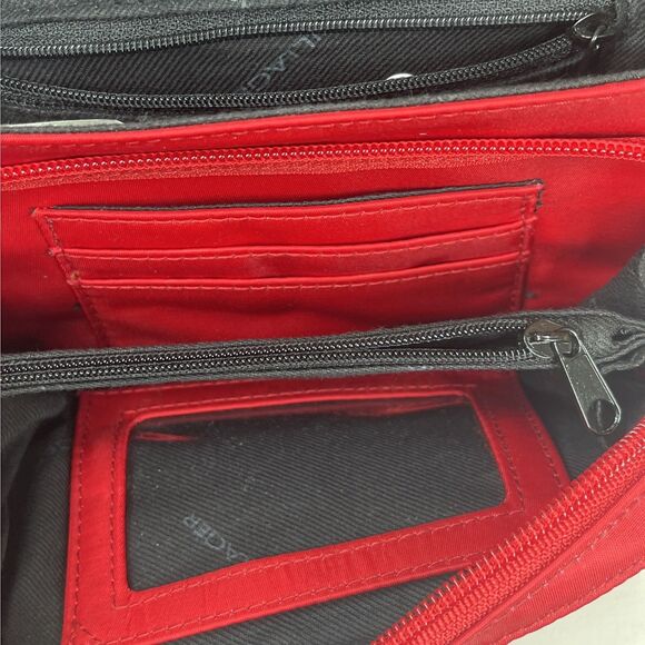 VILLAGER Liz Claiborne Purse All-In-One Crossbody Nylon Red - Picture 9 of 9